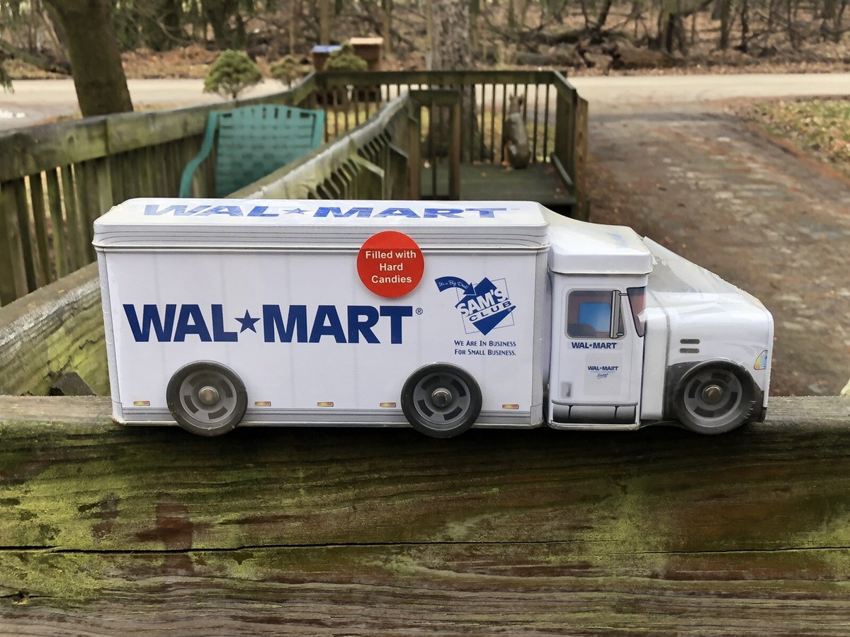 Walmart Sams Club White Semi Truck Tin Collectible 10x4 | eBay