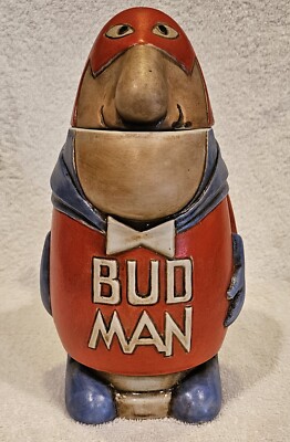 🍺1975 Budweiser Bud Man Stein CS1 1st Version Hollow head / No