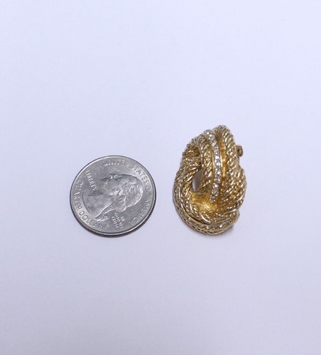 Vintage Christian Dior Goldfarben Strass Clip Einzel Ohrring - Bild 4 von 4