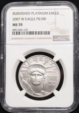 NGC 2007-W Burnished Platinum Eagle MS70 1 oz $100 #4851542-127 5000.00 per troy oz