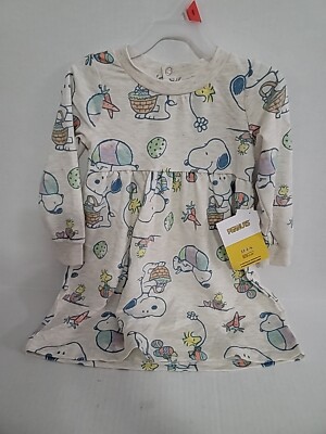 Peanuts Snoopy Happiness Inspires Style Easter  Dress Oatmeal Heather NWT