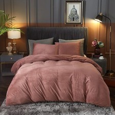 3 Piece Flannel Queen Size Velvet Duvet Cover Bedding Set Velvet DuvetCover Set