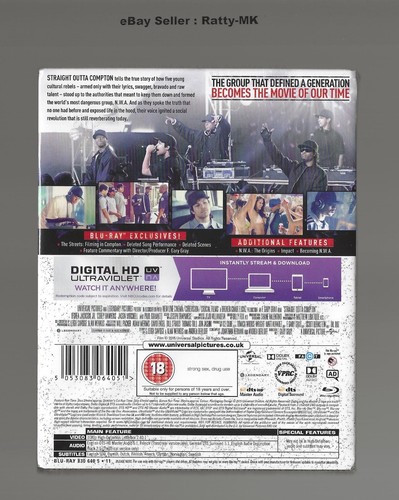 STRAIGHT OUTTA COMPTON - UK EXCLUSIVE BLU RAY STEELBOOK - NEW & SEALED - Picture 2 of 6