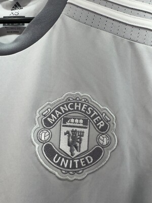 Manchester United 2017 2018 Adidas Third Soccer Jersey Men's Gray