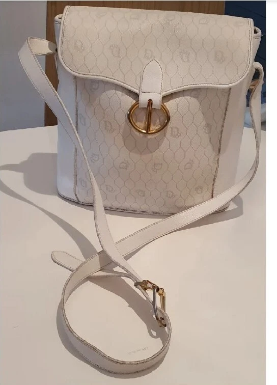 Dior sac vintage bandoulière toile enduite et cuir monogramme Dior nid d'abeille