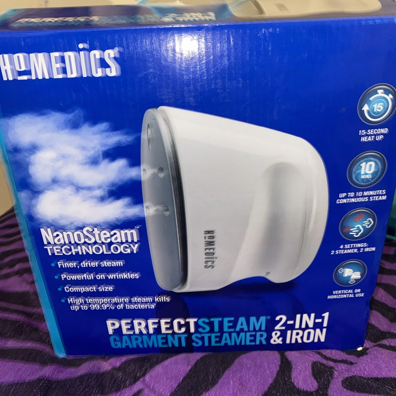 HoMedics Steam 2in1 Professional Compact Power Garment Steamer and Iron