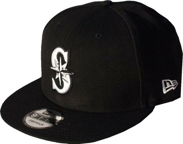 New Era Seattle Mariners Black White Logo Snapback Cap 9Fifty Limited Edition-image