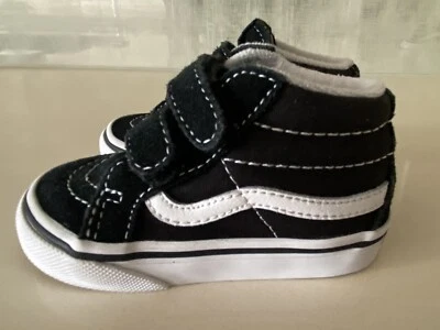 Vans Off The Wall Toddler Sz 5 Hi Top Black & White Suede Casual Shoes Sneakers - Image 1 of 4