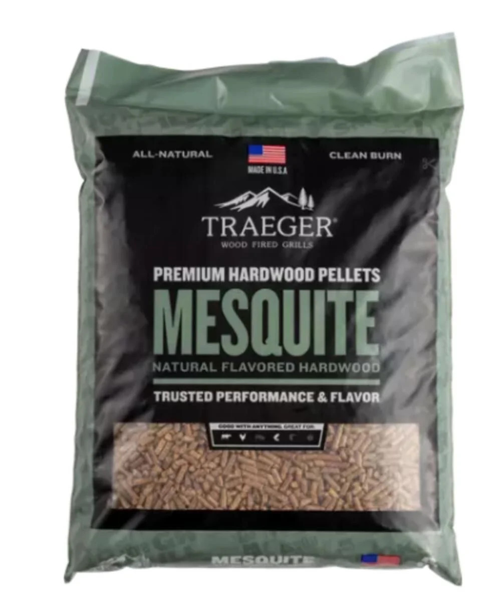 Древесные гранулы Traeger Mesquite Bbq для барбекю в мешке весом 20 фунтов