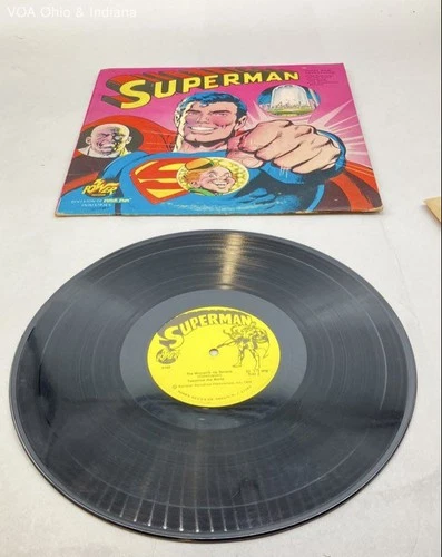 1975 Power Records Superman Three New Adventures Vinyl LP 8169 DC Comics Vintage