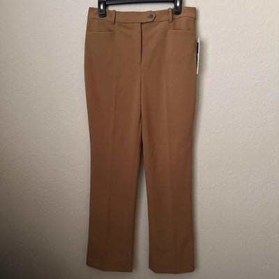 NEW! CALVIN KLEIN Women's Tapered Leg Trousers, Camel Brown, Size 8, Retail $99
