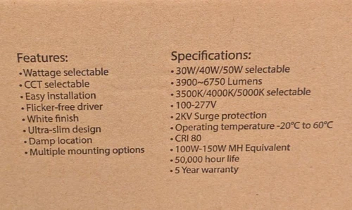 SATCO LIGHTING 4FT 48" LED LINEAR STRIP FIXTURE WHITE CCT WATT SELECTABLE 65-701 - Picture 3 of 5