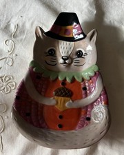 Johanna Parker Thanksgiving Pilgrim Squirrel Spoon Rest Trinket Tray Fall New