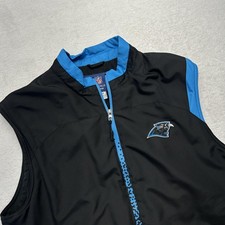 Carolina Panthers Jacket Mens Large Black NFL Football Reebok Vest Fleece