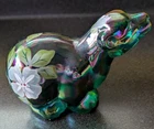 Fenton Art Glass Vintage Purple Green Carnival Iridized Polar Bear Figurine