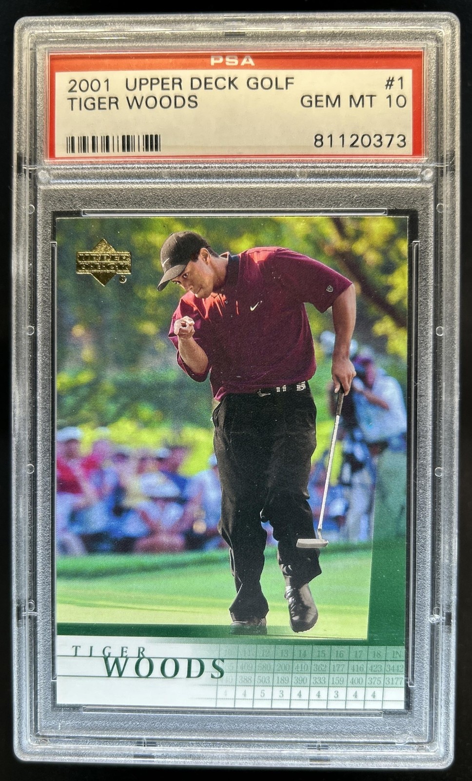 2001 Upper Deck Tiger Woods Rookie RC #1 PSA 10 GEM MINT GEM MINT GEM MINT