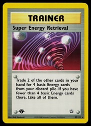 Super Energy Retrieval 89/111 Neo Genesis 1st Edition Rare Trainer