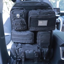 Universal Tactical Seat Back Organizer Vehicle Molle Panel Organizer Storage...