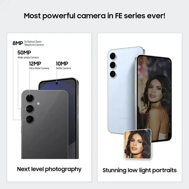 Samsung Galaxy S24 FE 5G Factory Unlocked Dual SIM 256 GB 8GB RAM- Blue - Image 3 of 4