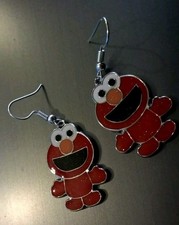 Elmo From Seame Street Enamel Earrings 