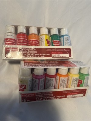 Craft Smart Acrylic Paint, 24 Bottle Set - 2 fl oz each NEW SEALED