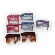 Set of 7 Vintage Small Tuck Hair Side Combs Hair Accessories Made in Hong Kong