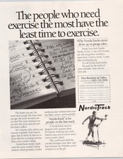 NordicTrack Vintage Print Ad Cross Country Skiing Exercise Machine 1989