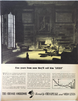 Chessie Corridor Chesapeake And Ohio Line Vintage 1942 Ad Magazine Print