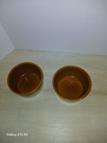 Emile Henry Ramekins Set of 2 Ribbed Ceramic Souffle Made In France 10.08 Vtg - Picture 6 of 7