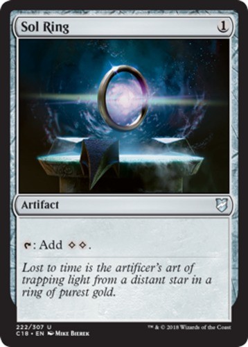 Moderate Play, English MTG Regular Sol Ring Commander 2018 Magic the Gathering