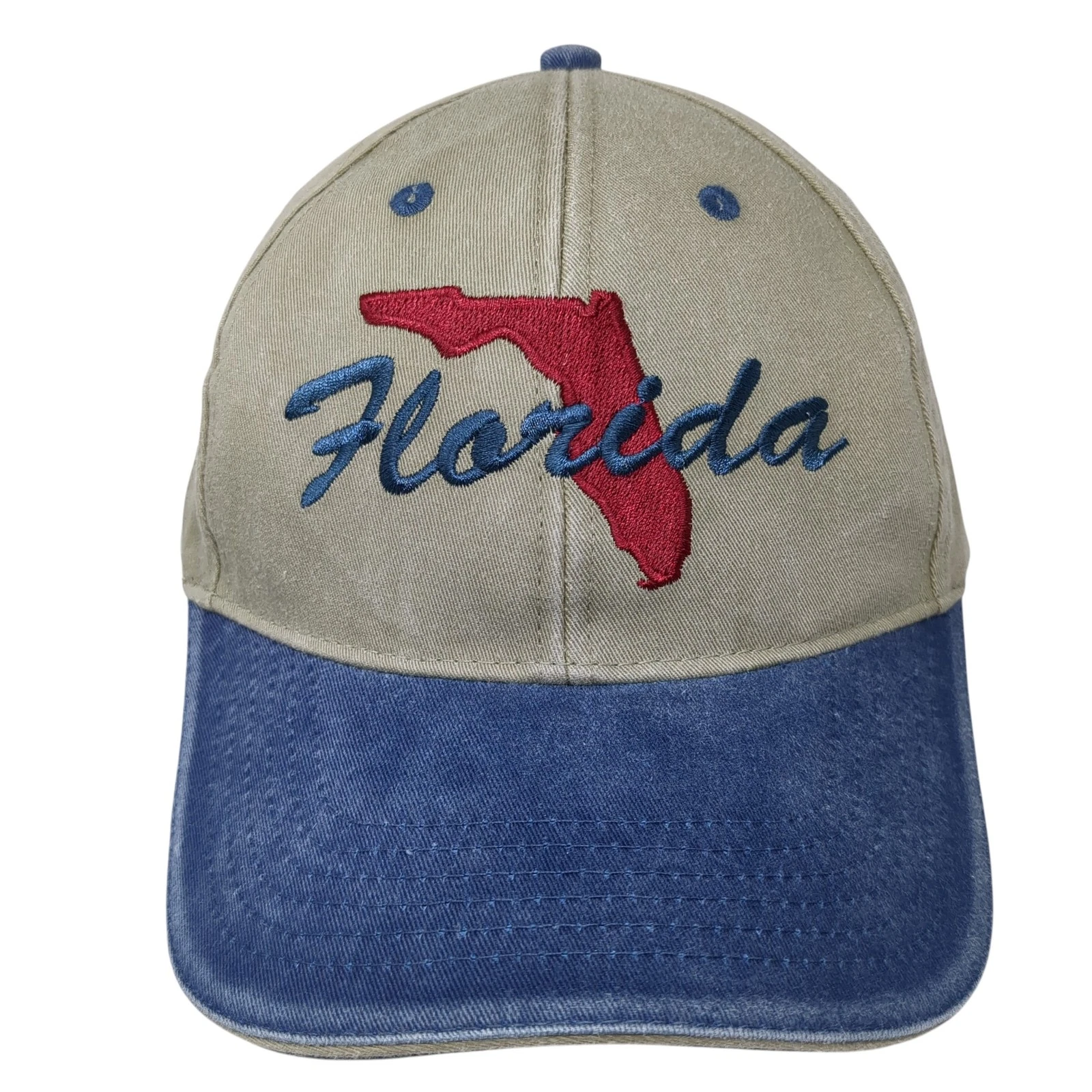 Florida Strapback Hat Multicolor One Size Embroidered Colorblock 6 Panel