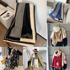 Cashmere Blend Scarf Women Plaid Shawl Winter Warm Long Soft Wool Wrap Pashmina