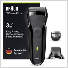RASOIO REGOLABARBA ELETTRICO SERIES 3 BRAUN 300BT 5 PETTINI WIRELESS BATTERIA