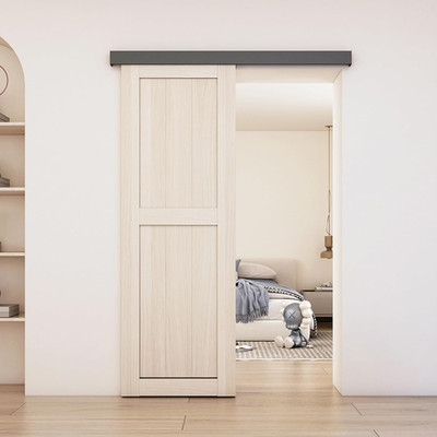 5FT Black Barn Door Hardware Kit for Low Clearance Sliding Doors - Easy Install