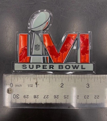 OFFICIAL PLASTIC Super Bowl LVI 56 Flex Chrome Rams vs Bengals Patch