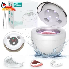45Khz Ultrasonic Retainer Cleaner Machine, 200ML Denture Cleaner, 4 Modes with D