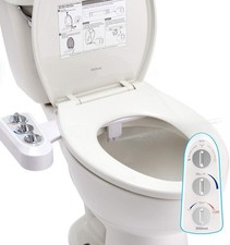 Bidet Attachment for Toilet, Self Cleaning Dual Nozzle, Hot  Cold Water Spra...