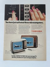 Vintage 1979 Print Ad Toshiba Comput-R-Tune Television Advertisement
