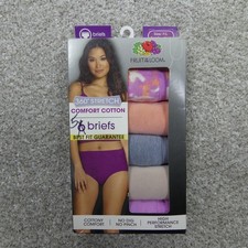 Fruit Of The Loom Underwear Womens 7 Large Briefs 360 Stretch Cotton 5 Pair