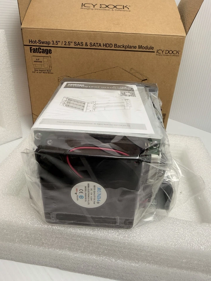 ICY DOCK MB153SP-B FatCage 3x 3.5”/2.5” SAS SATA Hot-Swap HDD Cage Module - Image 4 of 4