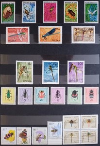 INSECTS: BEETLES, BEES, SPIDERS. 25 STAMP 5 COMPLETE ISSUES. MNH. LOT IN GERMANY
