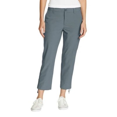 EDDIE BAUER Ripstop Crop Pants Size 8 Ladies' Women's Gray NWT Pockets Capri