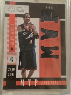 Allen Iverson 2010 11 Timeless Treasures MVP Materials 3/25  Jersey Card #! Wow!