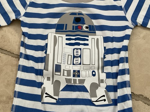 HANNA ANDERSSON Star Wars R2-D2 Striped Organic Short pajamas, Size 150 (12) - Picture 3 of 9