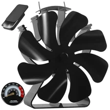 Wood Stove Fan Heat Powered Fireplace Fans Non Electric, Heat Activated Therm...