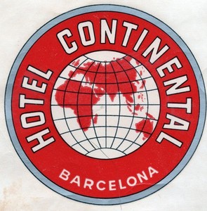 Continental Hotel sticker Barcelona Spain