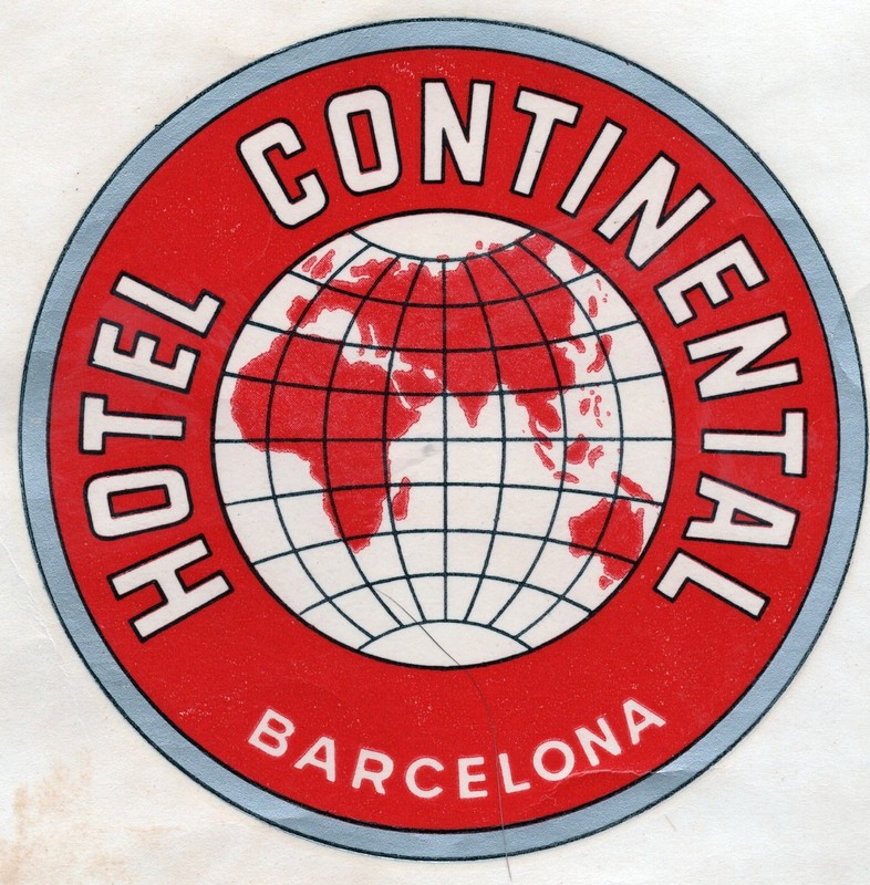 Continental Hotel sticker Barcelona Spain