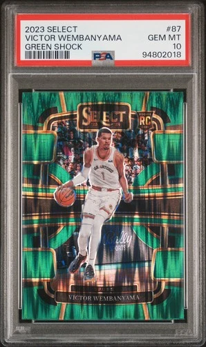 Victor Wembanyama 2023 Select Green Shock Prizm PSA 10 #87 RC San Antonio Spurs
