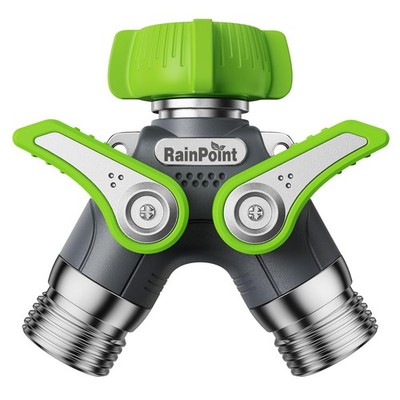 RAINPOINT Garden Hose Splitter, 2 Way Heavy Duty Water Y 3/4 inch, Green
