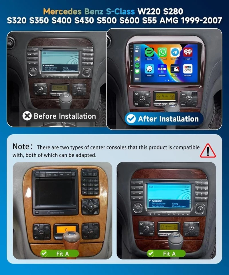 64G Apple Carplay Für Mercedes Benz S-Klasse W220 Autoradio Android 15 GPS WIFI - Bild 2 von 4